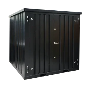 Conteneur Démontable noir 2 x 2 mètres – avec double porte