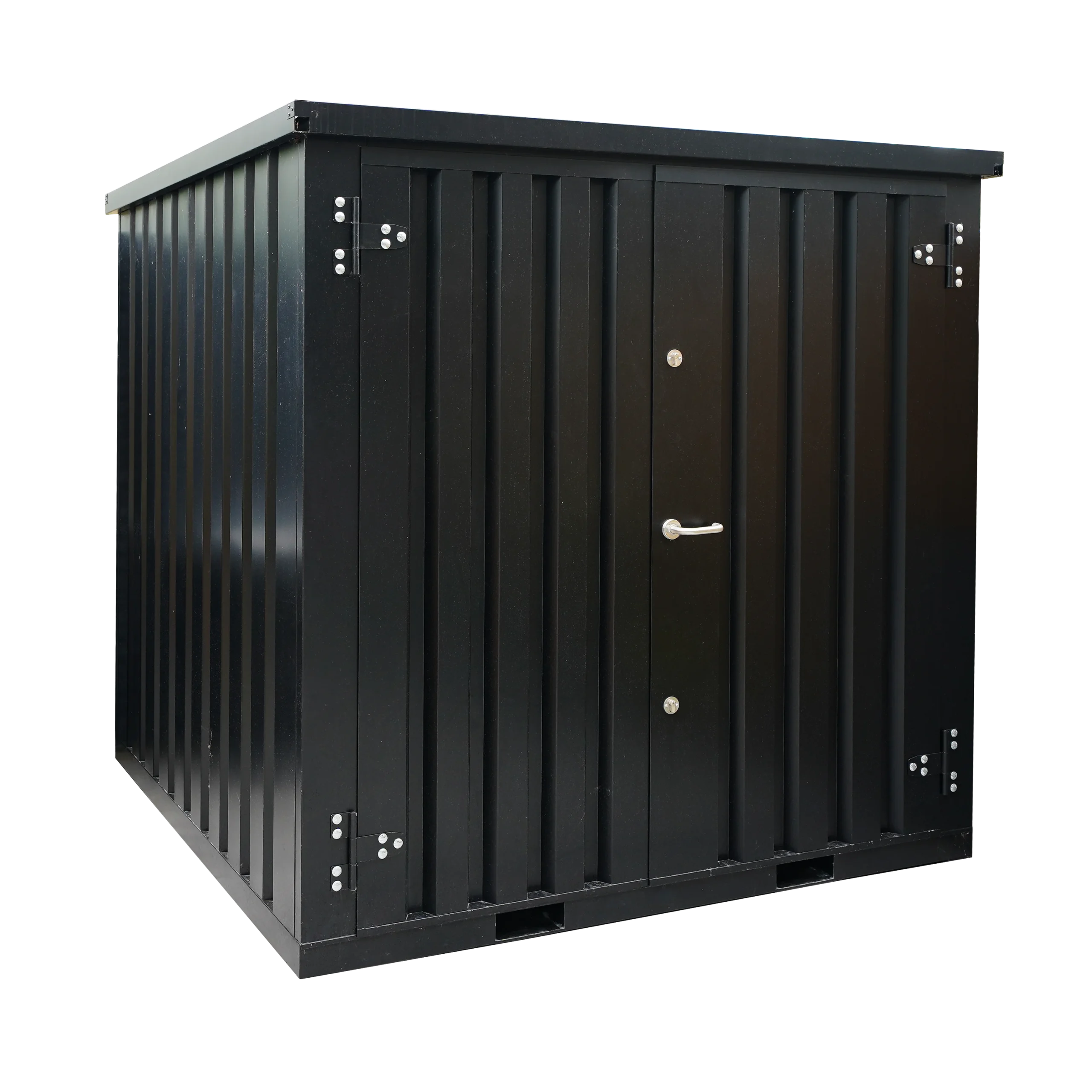 Conteneur Démontable noir 2 x 2 mètres – avec double porte
