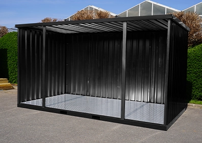 Contenedor desmontable abierto por el lado largo 4×2 metros RAL 9005 - Imagen 4